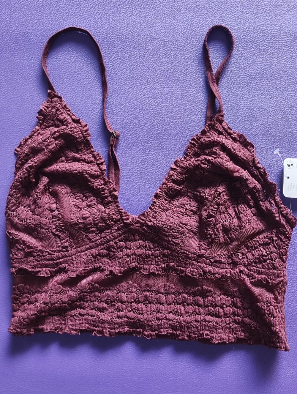 Free People Stretch Lace Bralette in Burgundy - Soft Support for Everyday